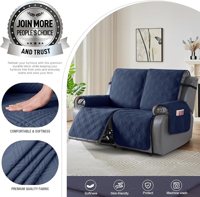 TAOCOCO 100% Waterproof Oversized Loveseat Recliner Cover, Non Slip Split Couch - Image 3