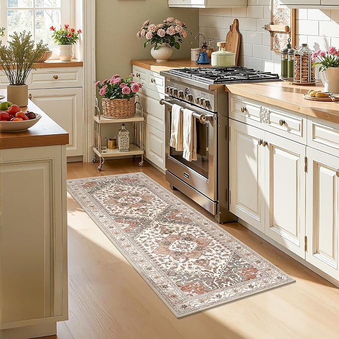 Yamaziot Washable Runner Rug, 2x6 Non-Slip Boho Vintage Hallway Rug Runner - Image 6