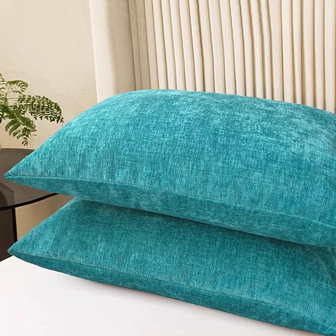 CaliTime Throw Pillow Covers Decorative 20 X 26 Inches Pack of 2 Cozy Chenille - Image 3