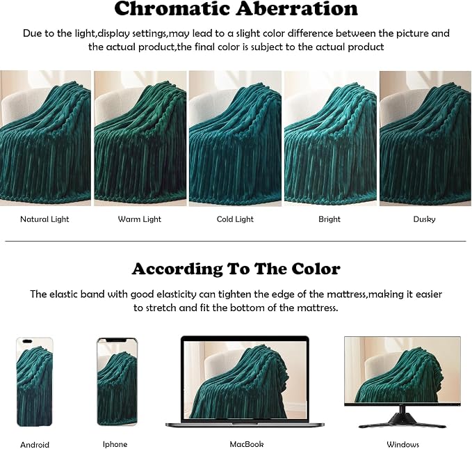 NEWCOSPLAY Fleece Ribbed Cozy Queen Blanket - Image 6