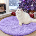 OLANLY Light Purple Round Rugs for Bedroom by OLANLY