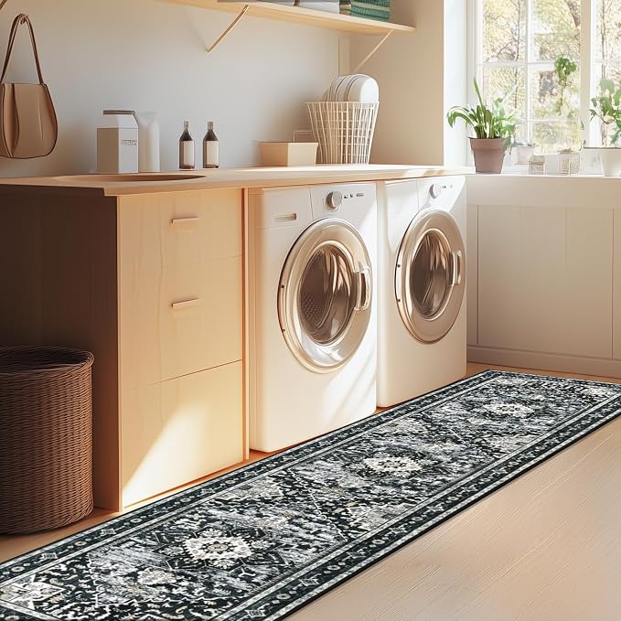 Yamaziot Washable Runner Rug, 2x8 Non-Slip Boho Vintage Hallway Rug Runner - Image 7