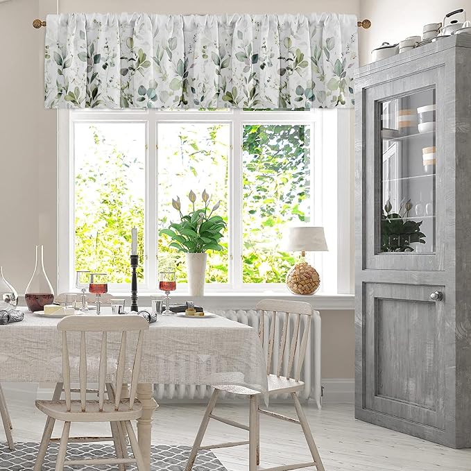 Emvency 4 Pack Valances Window Treatments, 52x18 Inch Rod Pocket Valances - Image 3