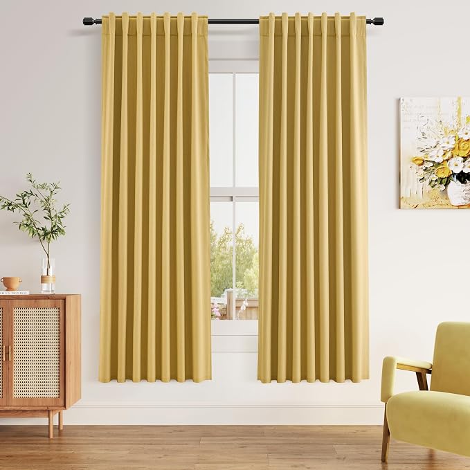 Guken 100% Blackout Curtains 72 Inch Length 2 Panels Set by Guken