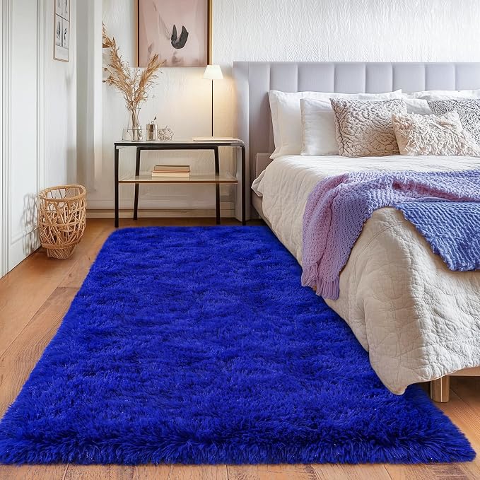 Runner Rugs for Bedroom, 2x6 Fluffy Throw Area Rug Non Slip for Bedside Dorm by Quntue