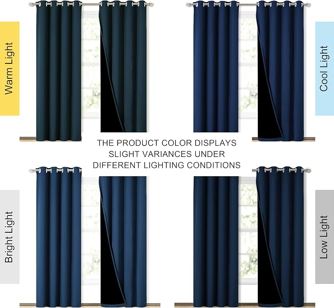 NICETOWN Total Shade Curtains and Draperies, Heavy-Duty Full Light Shading - Image 2