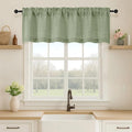OVZME Green Valance for Windows, Light Filtering Faux Linen Textured Small by OVZME