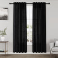 Black Linen Curtains 80 inches Long by Nanspring