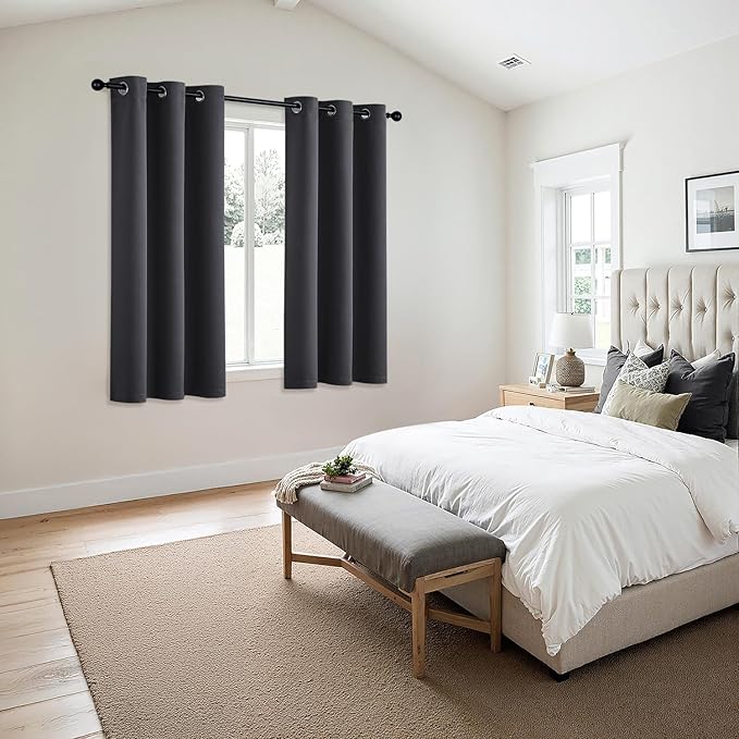 MIULEE Blackout Curtains for Bedroom 2 Panels 40 x 78 Inch Long Dark Grey | - Image 6