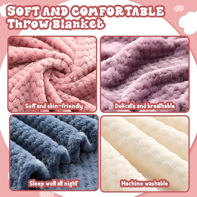 Newwiee 4 Pcs Flanne Fleece Throw Blanket - Image 4