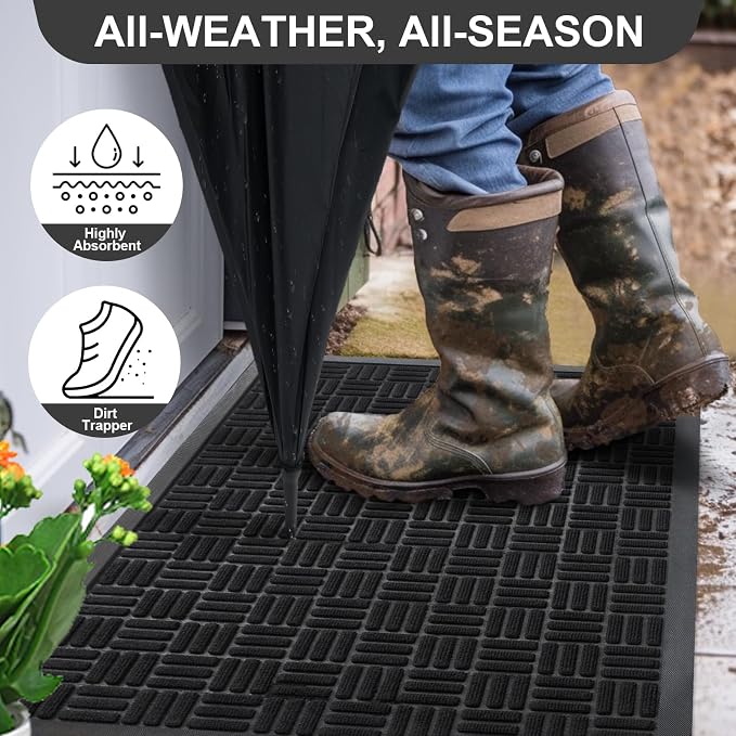 Mibao Front Door Mat, Heavy Duty Durable Welcome Mat - Image 3