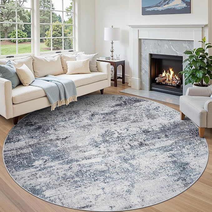 Round Rug 8ft Circle Rug Washable: Carpet Circular Area Rug by Aelenmu