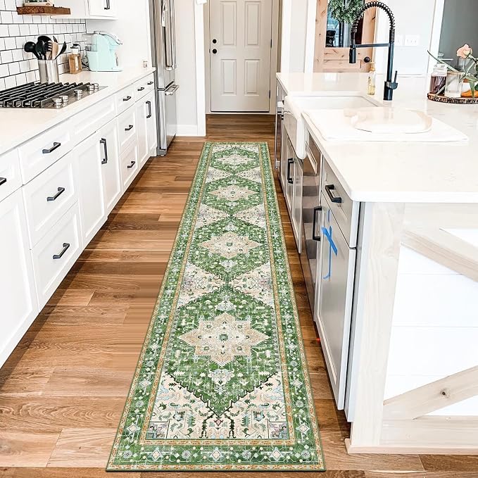 Yamaziot Washable Runner Rug, 2x10 Non-Slip Boho Vintage Hallway Rug Runner by Yamaziot