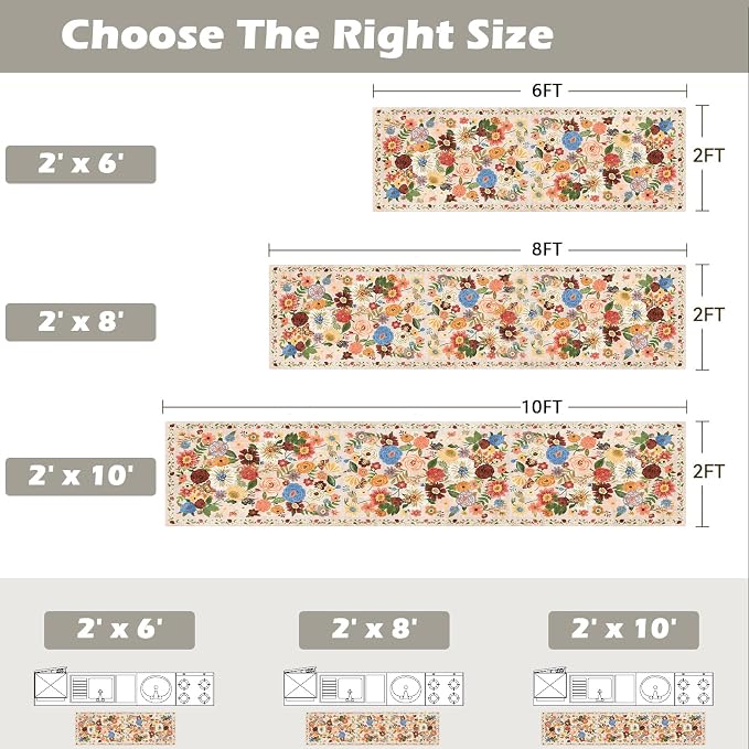 Runner Rug 2x6, Kitchen Rug Non Slip Washable Rugs - Image 2