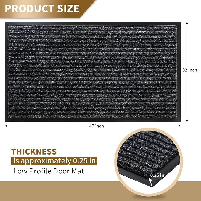 Yimobra Front Door Mat Outdoor Indoor Entrance, 100% Waterproof All-Season All - Image 2