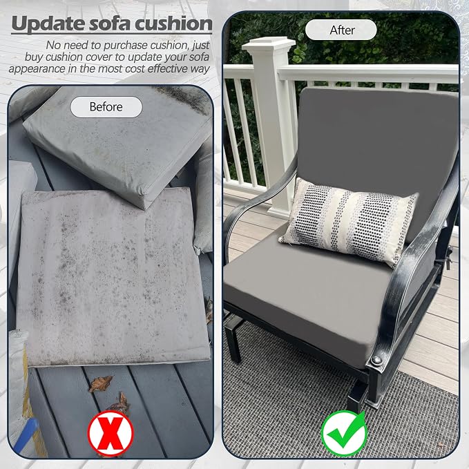 Sqodok Outdoor Cushion Covers 21x19 inch, Wicker Chair - Image 8