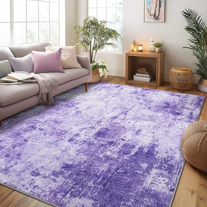 Washable Area Rugs 7'x9' Non-Slip Modern Abstract Soft - Image 8