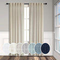 Pitalk Flax Linen Sheer Curtains & Drapes 38 Inch Wide Tan Beige Colored by Pitalk
