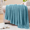 BEDELITE Fleece Blanket Twin Size – 3D Ribbed Jacquard Soft and Warm Decorative by BEDELITE