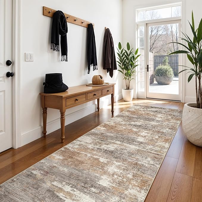 3x10 Washable Kitchen Runner Rug: Modern Abstract Runners - Image 9