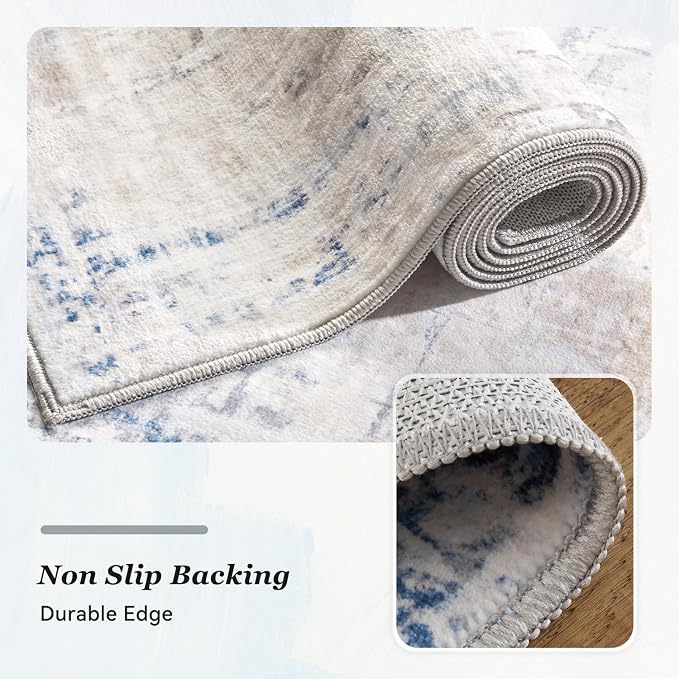 4 x 6 Area Rugs for Living Room, Machine Washable Non Slip Rug Ultra Soft Low - Image 4