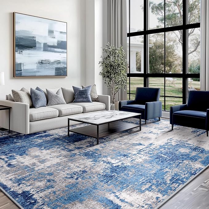 Washable Area Rugs 5'x7' Non-Slip Modern Abstract Soft - Image 9