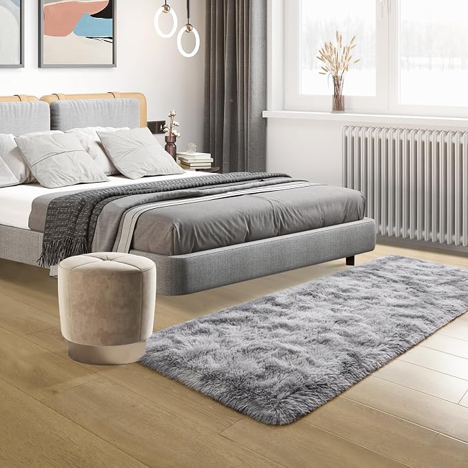 Tepook Fluffy Runner Rugs for Bedroom Aesthetic 2x6 Feet, Shag Soft Bedside Rug - Image 7