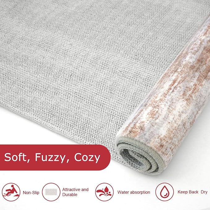KOZYFLY Modern Abstract Hallway Runner Rug, 2x8 Kitchen Rugs Non-Slip Washable - Image 6