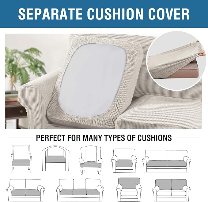 H.VERSAILTEX 3 Piece Stretch Sofa Covers - Image 7