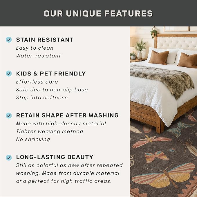 Washable Living Room Area Rug 5x7, Ultra Soft Carpet - Image 7