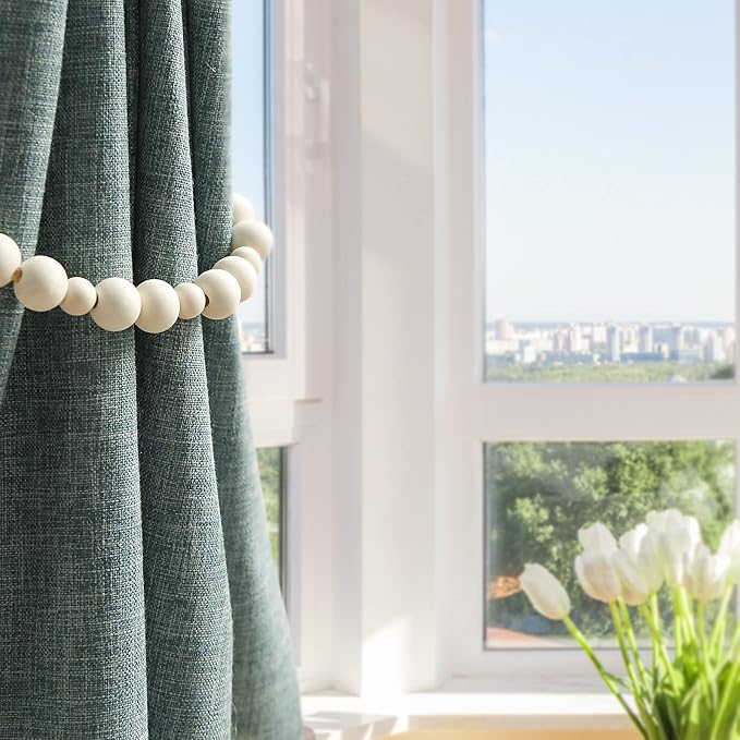 4 Pcs Wood Bead Curtain Tiebacks Curtain Ties Curtain Holdbacks Curtain Tie - Image 4