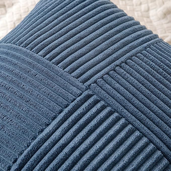 MIULEE Blue Decorative Throw Pillow Covers 20x20 Inch - Image 2