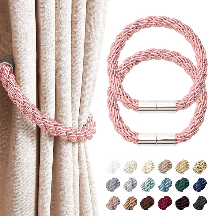 NICEEC 2 Pack Strong Magnetic Curtain Tiebacks Modern Simple Style Drape Tie by NICEEC