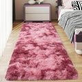 Soft Runner Rugs for Bedroom Hallways, 2x6 Tie-Dyed Blush Pink Fluffy Shag by Ailyei