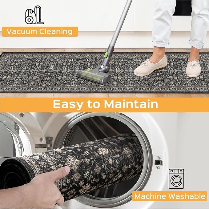 Grey Entry Door Mat 2x3 for Kitchen Bathroom | Non Slip;Machine Washable; - Image 9