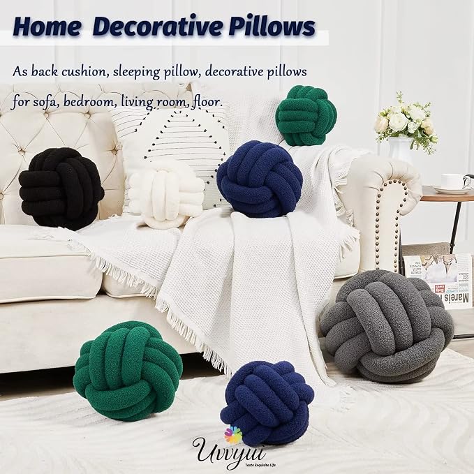 Uvvyui Knot Pillow Ball, Soft Home Decorative Pillows, Round Throw Pillow - Image 5
