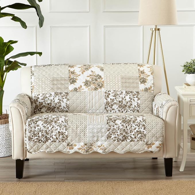 Great Bay Home Reversible Patchwork Loveseat Cover - Image 2