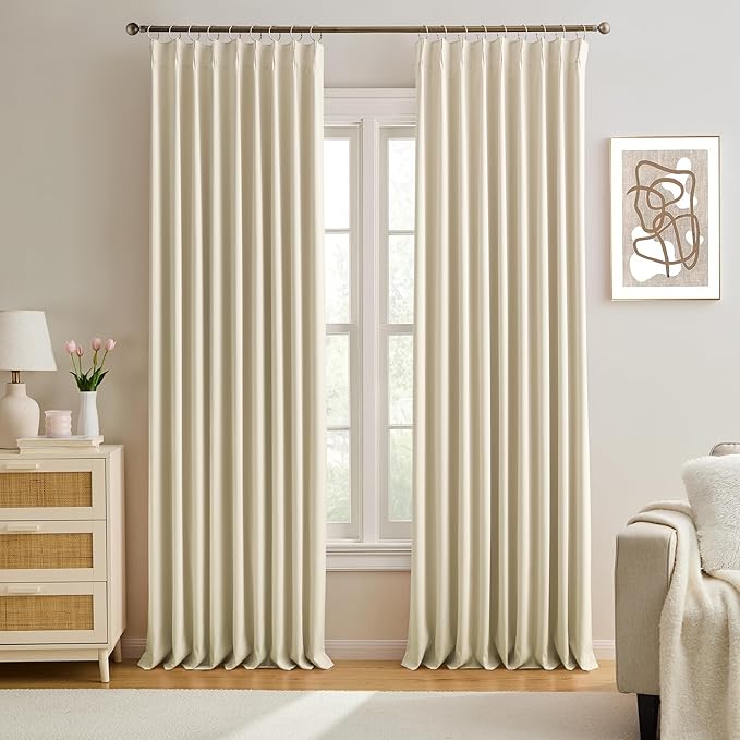 Pleated Room Darkening Privacy Curtains by KEQIAOSUOCAI
