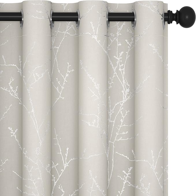 Deconovo Beige Blackout Curtains, Boho Farmhouse Curtain, Thermal Insulated by Deconovo