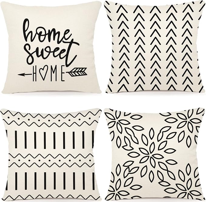 YCOLL Pillow Covers 16x16 Set of 4, Modern Sofa Throw Pillow Cover, Decorative by PillowCoversExpert