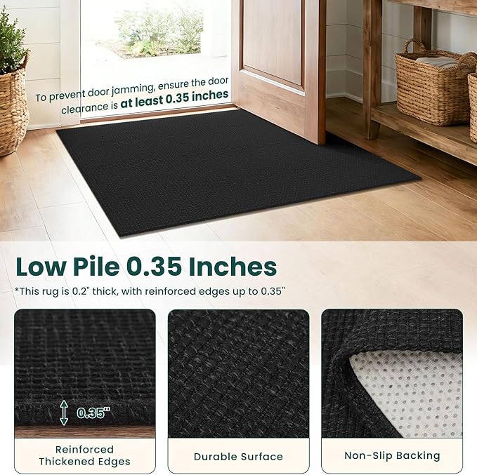 KOZYFLY Indoor Door Mat 2x3 ft Small Area Rugs Washable Front Door Mat Non Slip - Image 4