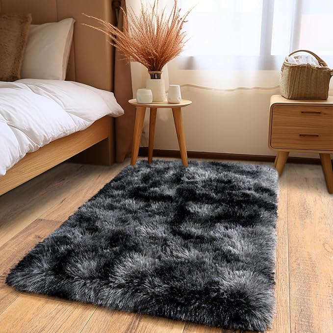Pionblank Fluffy Small Rug for Bedroom 2x3 Feet, Shag Soft Area Rug, Modern - Image 4