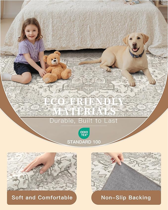 Madane Hallway Runner Rug 2'6''x12', Non Slip Vintage 12ft Runners - Image 5