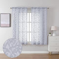 Lecloud Leia Light Grey Sheer Curtains 54 Inch Length 2 Panels, Light Reducing by Lecloud