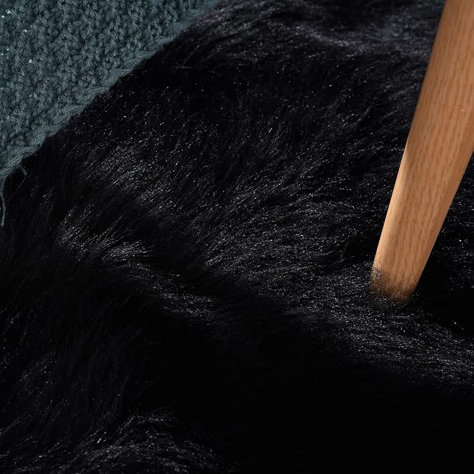 ORINOVA Black Fuzzy Living Room Washable Area Rugs - Image 7