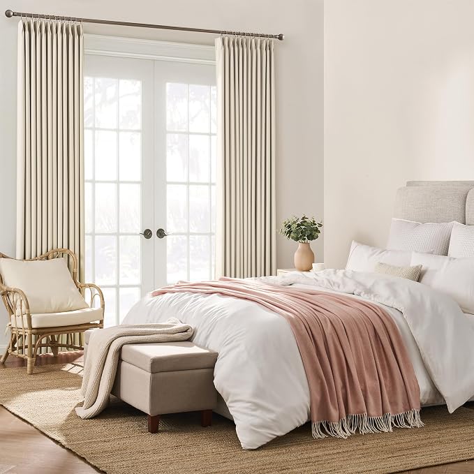 Cream Beige Curtains 72 inch Wide x 108 inch Long 2 Panels - Image 4