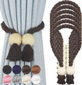 6 Pack Magnetic Curtain Tiebacks Cotton Hand Woven Tie Back Decorative Rope by CurtianTiebacks