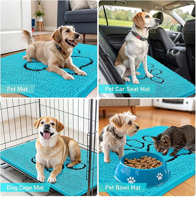 OLANLY Dog Door Mat for Muddy Paws 30x20, Paw Print Design, Absorbs Moisture - Image 7