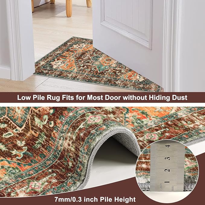 Yamaziot Washable Runner Rug, 2x10 Non-Slip Boho Vintage Hallway Rug Runner - Image 4