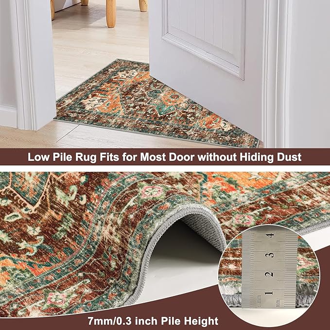 Yamaziot Washable Runner Rug, 2x8 Non-Slip Boho Vintage Hallway Rug Runner - Image 5